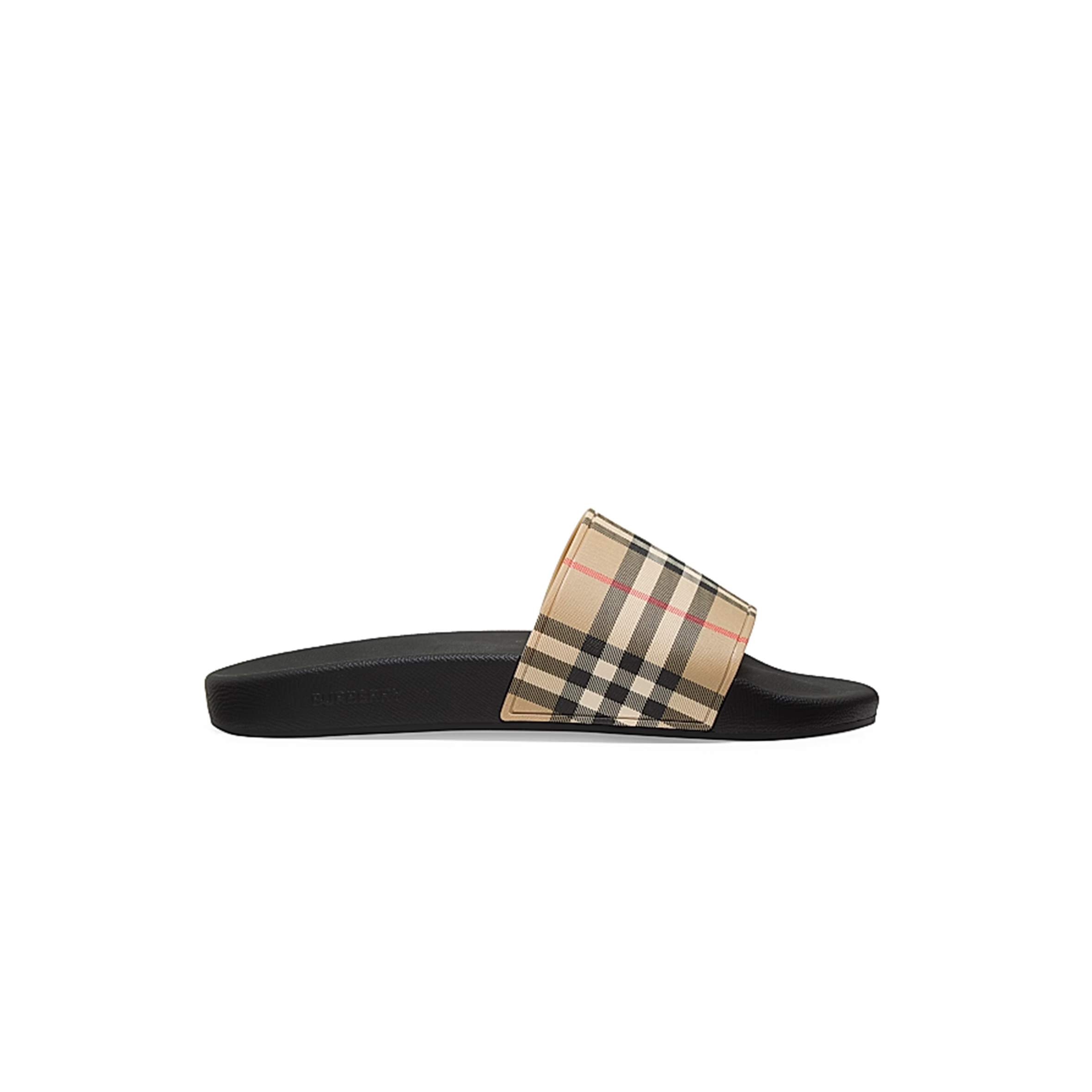 BURBERRY FURLEY CHECK SLIDE SANDALS 